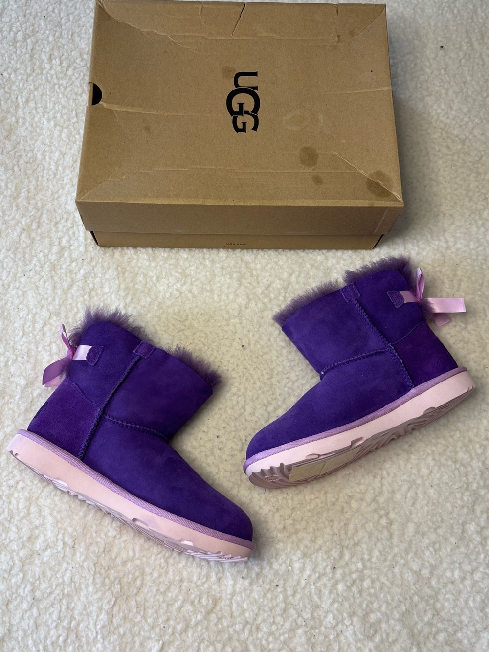 UGG Kids Violet Bloom Mini Bailey Bow II Boots